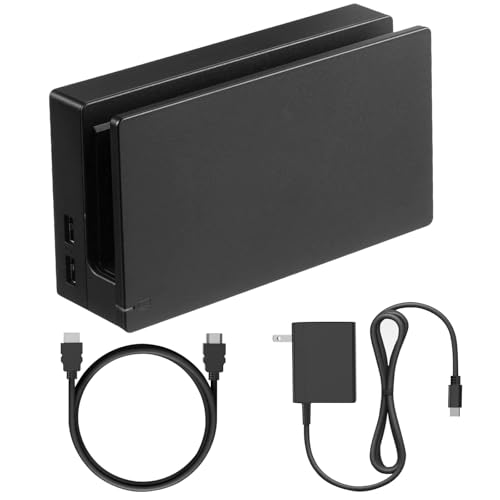 Image of TV Dock Station for Switch,3 in 1 Replacement TV Base Docking Station Set | Original IC Module,AC Charger,High Speed HDMI Cable