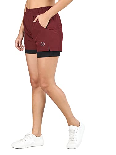 Image of CHKOKKO Gym Shorts for Women Workout Sports Running Quick Dry Fit Double Layer Inner Compression with Pockets Breathable Lightweight Wear