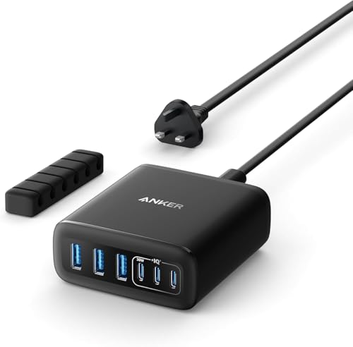 Anker USB C Charger 6 Port Charging Station with 112W Power for iPhone 17/16 Series MacBook Galaxy iPad and Samsung S26/ S25/S24 (Cable Not Included)
