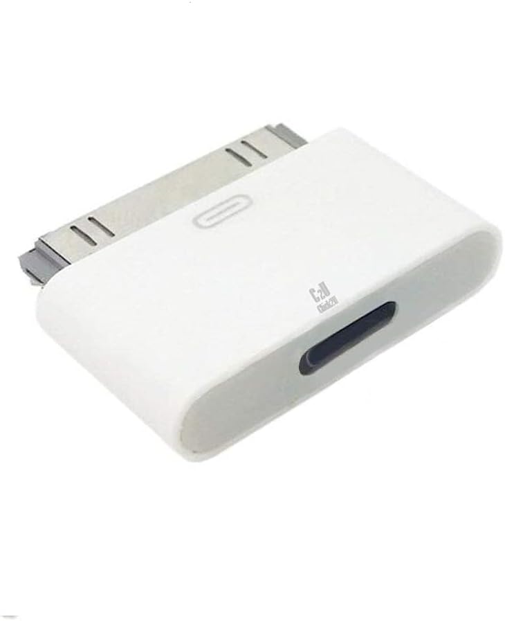 Click2u Converter Adapter 8-Pin Female to 30-Pin Male Adapter | Sync & Charge Connector | Smartphones, Cars, Sound-Docks, Tablets, No Audio & More | White