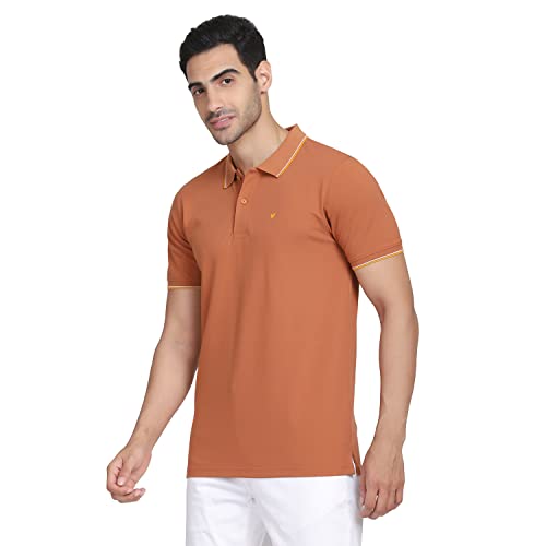 Image of blackberrys Men's Solid Slim Fit T-Shirt (ET-PR-Brooke # Olive Brown S)