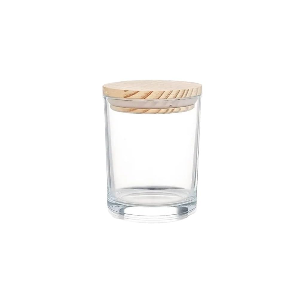 LIANXIBAG 6Pcs Clear Glass Candle Jars, Wide Mouth Transparent Empty Containers For Aromatherapy Crafts