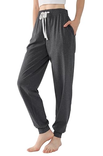 Joyaria Cotton Joggers Women Lightweight Sleep Lounge Pajama Sweats Pants with Pockets S-XXL