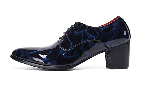 Santimon Men's Fashion Patent Leather Pointed Toe Lace-Up Comfort Casual Dress Formal Oxfords Shoes2