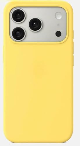 Image of Premium Liquid Silicone Case for iPhone 17 Pro - Slim Full Body Protective Back Cover with Soft Microfiber Lining, Anti-Slip Grip Scratch Resistant Phone Case (Yellow)