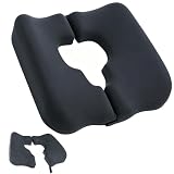 Cuscino ortopedico antidecubito a forma di ferro di cavallo, in memory foam per alleviare la pressione e il coccige, per sedia a rotelle, ufficio, auto, divano e riposo a letto, con rivestimento