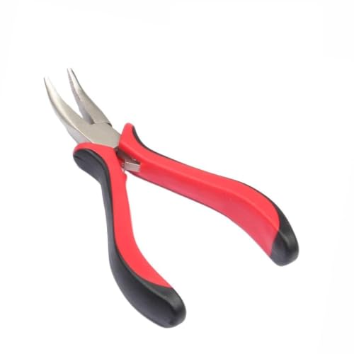 Hair Extension Plier Curved Head Red and Black Handle