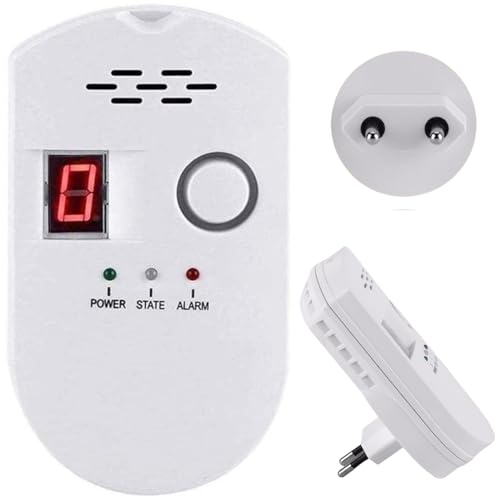 Image of Natural Gas Leak Detector Alarm: Detects LPG, LNG, Methane, Propane, Coal Gas, etc - High Sensitivity, LED Display, Easy Plug-In Installation - Ideal for Home, Kitchen, RV, Garage, Restaurant Security