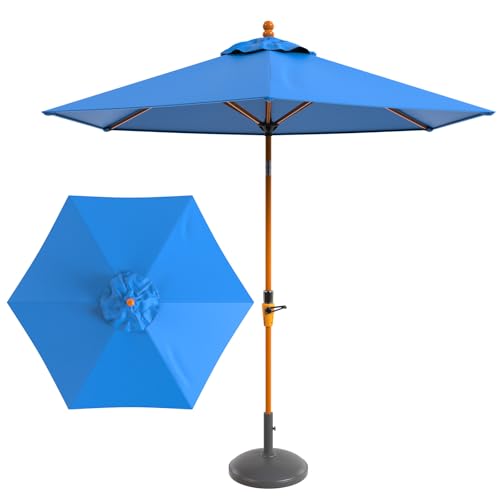M METERXITY 1 Pack 9ft Patio Umbrella Replacement Canopy for 6 Ribs, Outdoor Market Table Umbrella Top for Backyard/Garden/Courtyard/Swimming Pool, Canopy Only [Dark Blue]