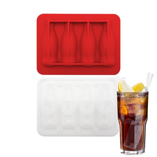 Bandejas de hielo de silicona, bandeja de hielo con tapa | Molde de hielo integrado con 4 cuadrículas - Gadgets de cocina, de congelación reutilizable, herramienta de fabricación de paletas de liberac