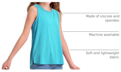 Image of KEREDA Girls Tank Tops Flowy Loose Fit Sleeveless Shirts Summer Tunic Tops
