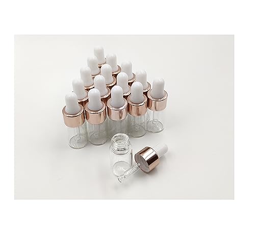 15Packs Sample Glass Dropper Bottles for Essential Oils, Mini Vials Perfume Aromatherapy Cosmetic Liquid Containers With Glass Eye Dropper (3ml) - Main Image