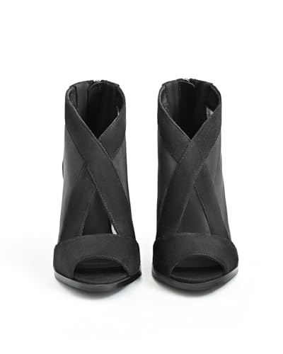 Cut Out Mesh Sandals High Block Heels Peep Toe Summer Ankle Boots3