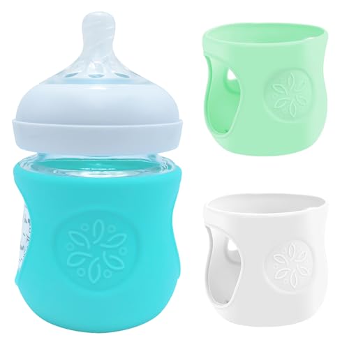 TAOceeXI 3 Pack Silicone Sleeves for Philips Avent Natural Glass Baby Bottles, Anti Breakage Baby Bottle Holder, Compatible Philips Avent Glass Natural Baby Bottle 4 oz