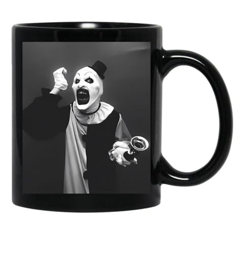 KUGIBNBS Terrifier Art The Clown Horror Black Coffee Mug, Gift Coffee Mug
