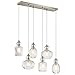 Kichler Lighting Riviera 35.5" 6 Light Linear Chandelier with Clear Ribbed Glass in Brushed Nickel