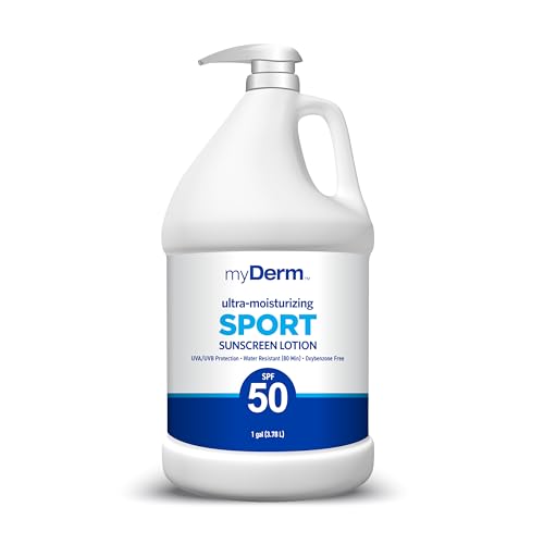 MyDerm Ultra-moisturizing SPF 50 Sport Sunscreen Lotion, Free from Octisalate, Oxybenzone,...