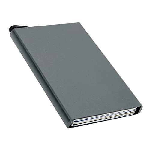 SNDIA Grey Metal RFID Metal RFID Blocking Aluminum Pop Up Smart Credit Debit ATM Card Holder Case Wallet for Men Women (6x0.9x9.5 cm) 9 31 1XhiER4L