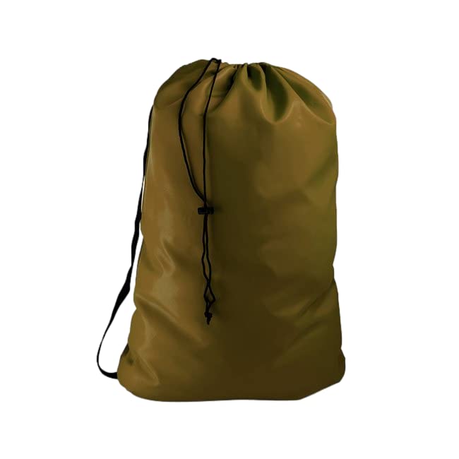 Heavy Duty Laundry Utility Storage Bag with Strap, 30" W x 40" L, 210 Denier Polyester, Holds 4 Loads or 50 lbs, Camping Tent Storage, Organize and Store Blankets, Clothes, Yarn, and Fabric Organization, Plus 1 Organic Lavender Dryer Storage Sachet (Brown)