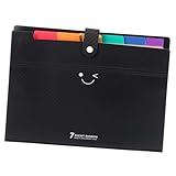 ledmomo 重厚製拡張ファイルフォルダー 仕切り棋盤格ファイルオーガナイザー 書類類用カラー仕切り付き 持ち運び便利なバックル式書類整理