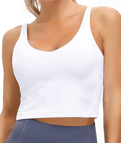 Wjustforu Women's Tank Top, Padded Sports Bra, Crop Top for Running, Workout, Yoga