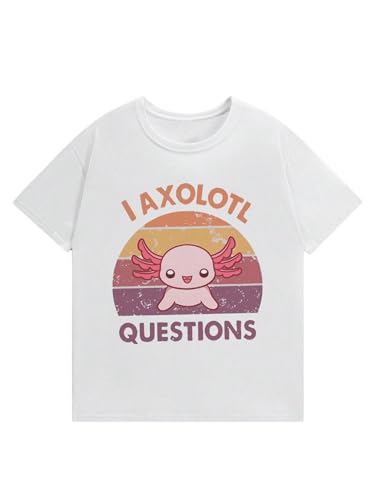 Image of SOLY HUX Girl's Graphic Tees Short Sleeve Cartoon Letter Print T Shirt Cute Tops White Letter 11-12Y