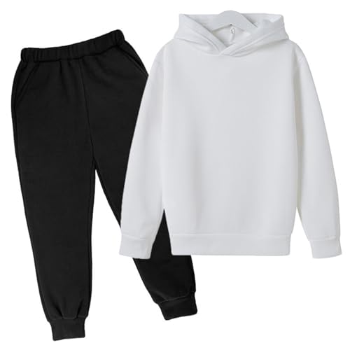 Boys Girls 2 Piece Outfits Loung𝐞 Hoodie Sweatsuit Set Fleece Sweatshirt Baggy Fall Winter Joggers Sweatpants with Pockets
