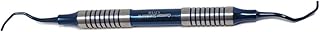 Dental Gracey Curette 17/18 with Hollow Handle, Blue Titanium Coated Professional Teeth Cleaning Calculus Remover Periodontal Scalers - Stainless Steel for Oral Care Double Ended Tips & Knurled Grip
