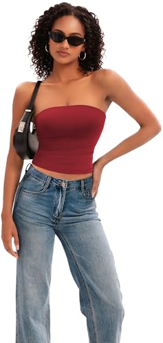 Image of MIRITY Y2K Sexy Double Lined Tube Top for Women - Basic Summer Going Out Tank Tops