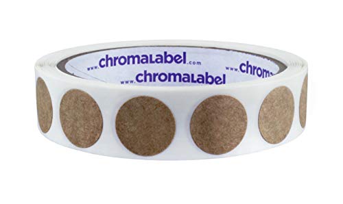 ChromaLabel Round Label Permanent Kraft Dot Stickers, 500 Labels per Roll, 0.75 inch