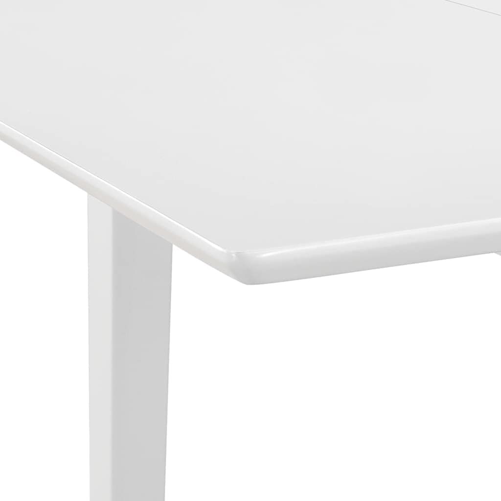 Wysuwany stół do jadalni, biały, 80-120 x 80 x 74 cm, z płyty MDF i litego drewna gumowego, stół kuchenny i stół do jadalni dla rodziny i gości, zajmuje mało miejsca i wszechstronny, na