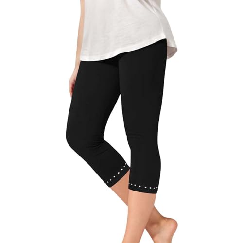 Girls Skinny Leggings Stretchy Capri Tights Yoga Gym Workout Cropped Leggings Kids High Waist Plain Soft Pants