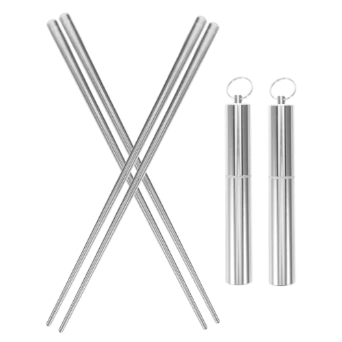 Palillos chinos plegables metálicos para evitar cubiertos desechables 2