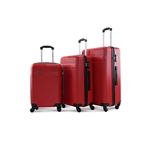 Parajohn-PARA-JOHN-Lightweight-3-Pieces-Abs-Hard-Side-Travel-Luggage-Trolley-Bag-Set-With-Lock-For-Men-Women-Unisex-Hard-Shell-Strong-Red Parajohn PARA JOHN Lightweight 3-Pieces Abs Hard Side Travel Luggage Trolley Bag Set With Lock For Men, Women, Unisex Hard Shell Strong Red