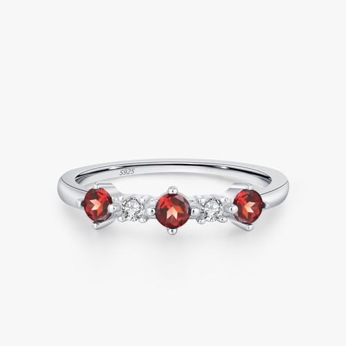 Bague simple argent sterling 925 anti-ternissement et pierre - 2