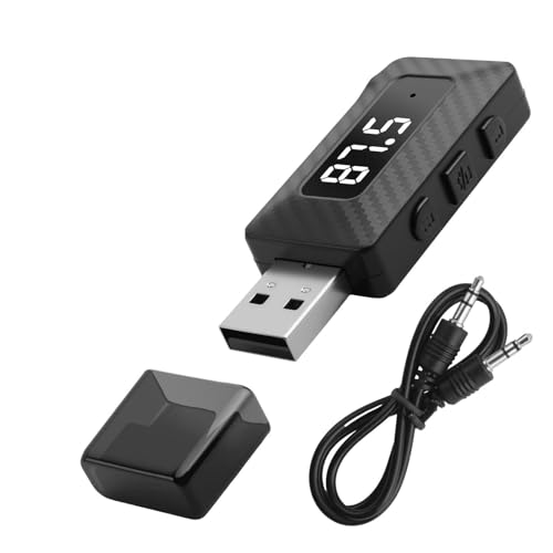 USB Bluetooth Adapter for Car Stereo,Wireless 5.3 Bluetooth FM Transmitter Receiver for FM+AUX,Universal USB to Bluetooths Adapter for Car Stereo,Home Stereoes,Computer