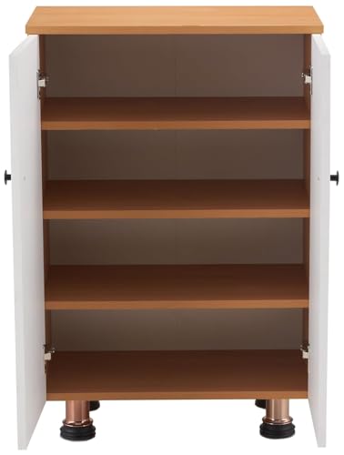 Image of Amazon Brand - Solimo 2-Door Engineered Wood Shoe Rack |Brown & White