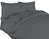Duvet Cover 3 Piece set - 100% Cotton Luxury Bedding (Queen, Grey) - Duvet Cover with 2 Pillow Shams -Combed Cotton Quilt Cover with Long Staple Fiber- by Utopia Bedding