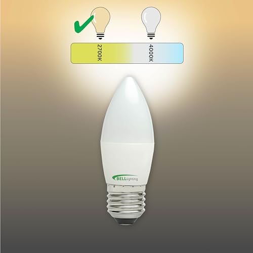 BELL Lighting E27 Edison Screw Dimmable Light Bulb LED Candle 6 Pack | Warm White 2700K | 470 Lumen 4.7W | Energy Saving Candle LED Light Bulb | 40W Lamp Equivalent