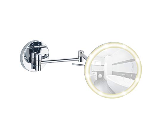 WENKO Power-Loc® Aura LED Wall Mirror with High-Quality Acrylic Frame Chrome