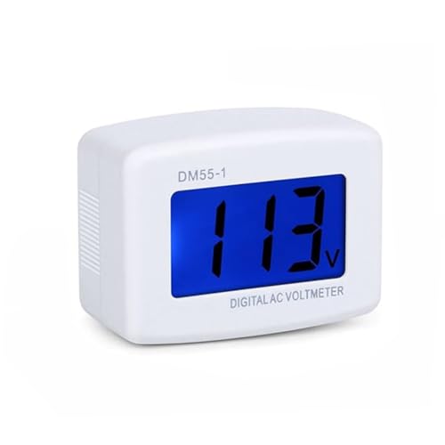 Image of 1Pc White Flat US Plug AC 80-300V LCD Digital Voltmeter Voltage Measuring Monitor, AC 110V 220V Voltage Panel Power Volt Test Monitor Gauge Meter Voltage Testers for Household Plug Outlet