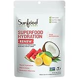 Sunfood Superfood Hydration Renew- Coconut Water Powder, Electrolytes Powder with Lemon, Sea Salt & Minerals, Clean Organic Electrolyte Drink Mix - 8 oz Bag