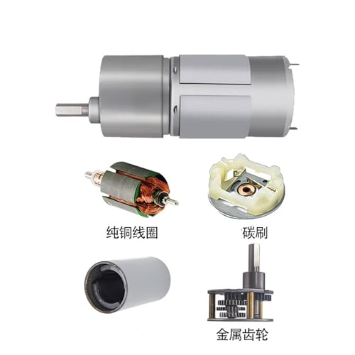 Micromotor de CC 12V 107 RPM motorreductor regulable JGB37-555 4
