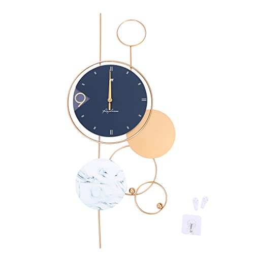 Reloj de Pared Digital Grande Moderno Azul y Oro miniatura 1