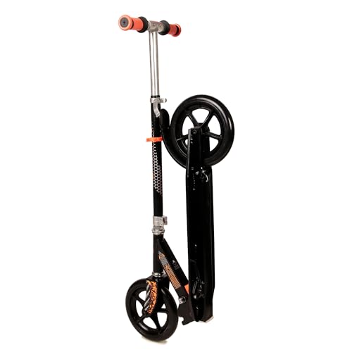 Image of OXYGEN Kick Scooter Bolt for Kids 6 to 14 Years 2 Wheel Foldable with Adjustable Handlebar Alloy Steel Frame Wide Non Slip Deck 80kg Capacity Black and Orange