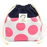 巾着M サンドベージュドット 巾着袋 中 弁当袋 給食袋 ランチ巾着 お弁当入れ 通学 小学生 キッズ 男の子 女の子 日本製 HOPPE ホッペ