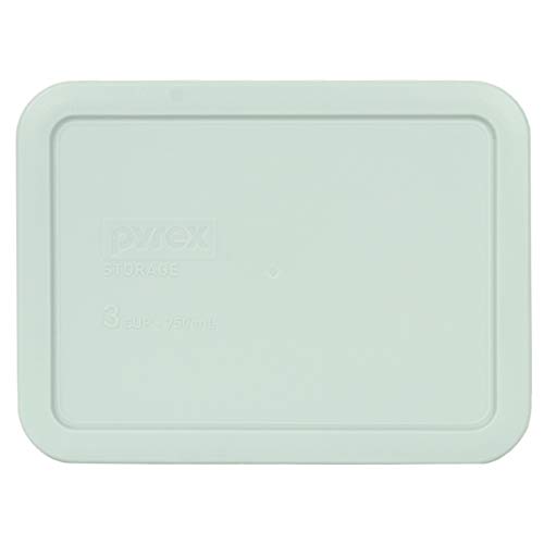 Pyrex 7210-Pc 3 Cup (1) Muddy Aqua, (1) Green Edamame, & (1) Charcoal Grey Rectangle Plastic Food Storage Lid, Made In Usa #TOP1