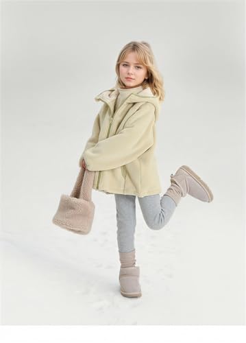 Girls Fleece Cardigan Coats Toddler Kids Stand Collar Zipper Up Jacket with Pockets Outwear4