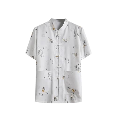 Mens Cotton Sets Chinese Cotton Hemp Suit Grandpa Linen Loose Home Set - Main Image