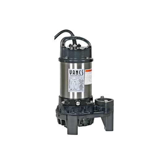 Tsurumi Pump 8PN (50PN2.75S) 1hp, 115V, Submersible Pond & Waterfall Pump, Stainless Steel, 5550 GPH. 2"" Discharge